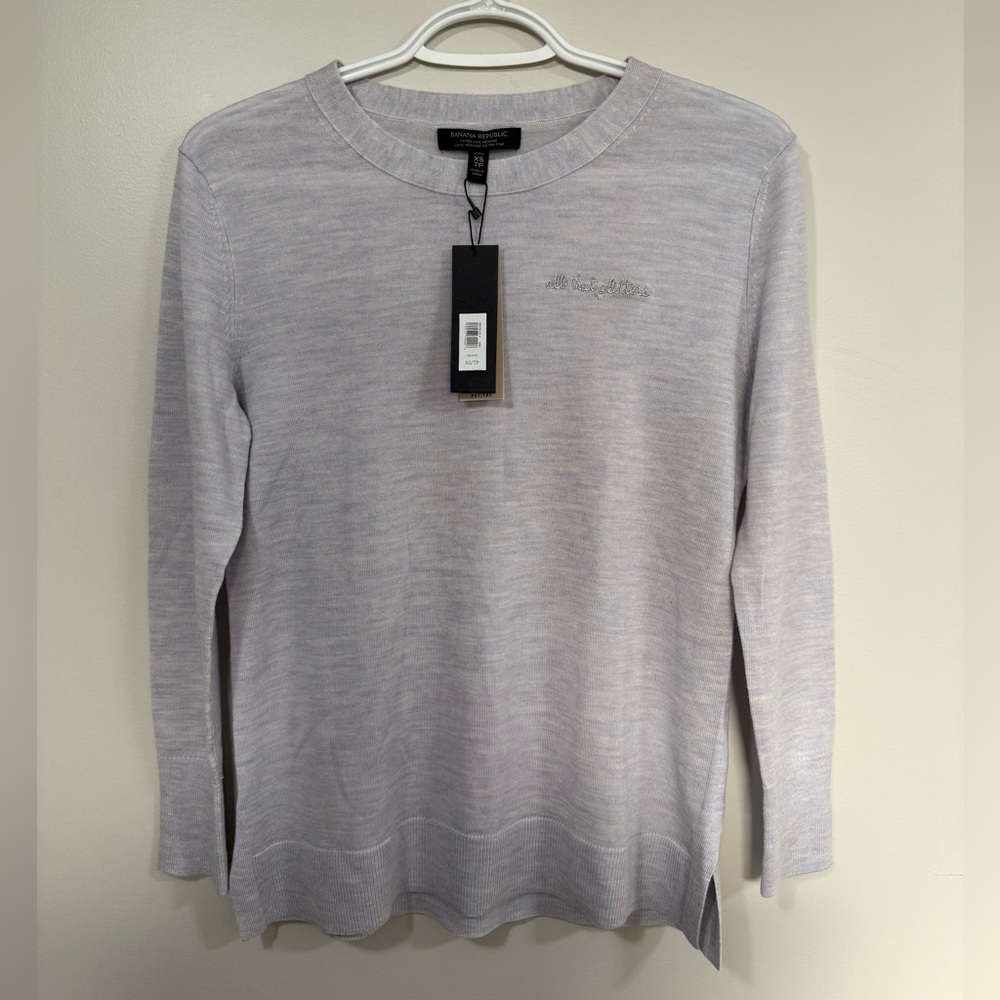 Banana Republic Soft Heather Gray Crewneck Sweater